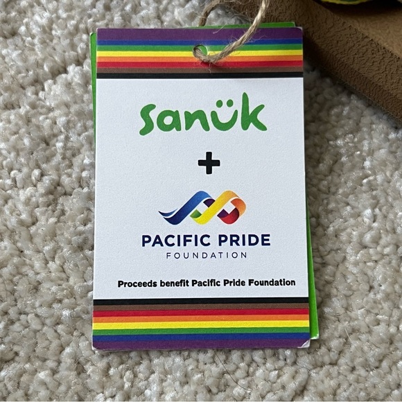 Sanuk x Pacific Pride Sling Flip Flop Sandals-Rainbow Stripe-Men’s 14-Summer-NEW - Picture 13 of 14